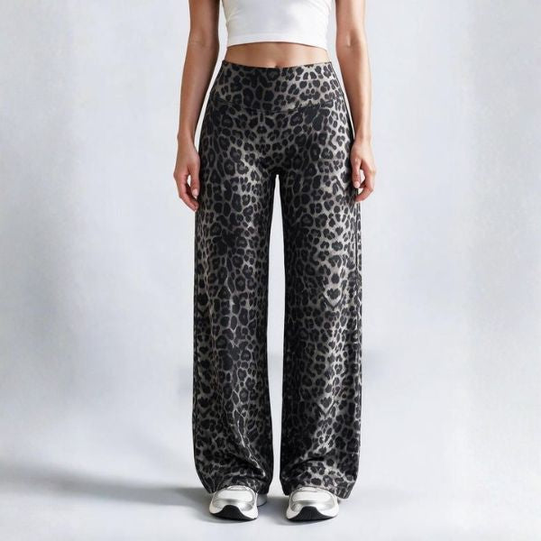 Women’s leopard-print wide-leg pants