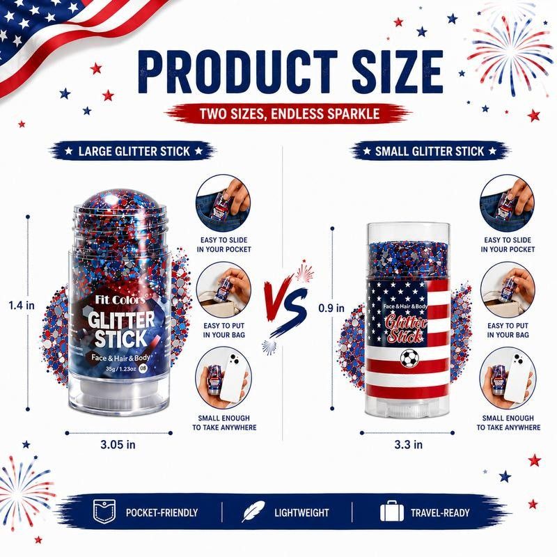 4th of July Glitter Stick - Independence Day