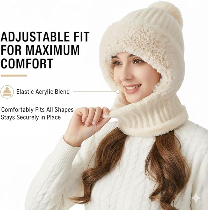 3-in-1 Winter Hat with Face Cover & Ear Protection