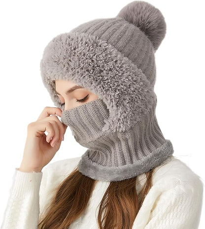 3-in-1 Winter Hat with Face Cover & Ear Protection