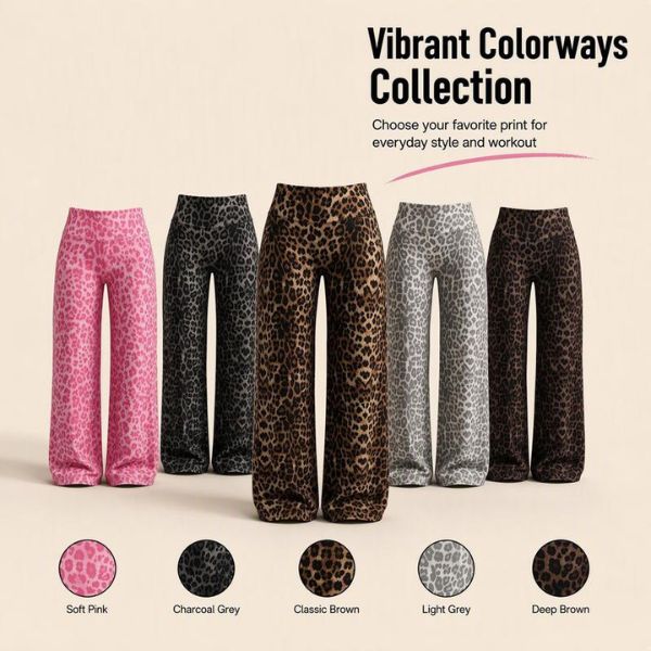 Women’s leopard-print wide-leg pants