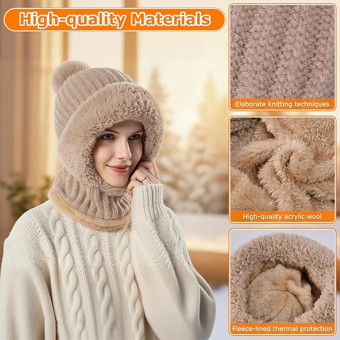 3-in-1 Winter Hat with Face Cover & Ear Protection