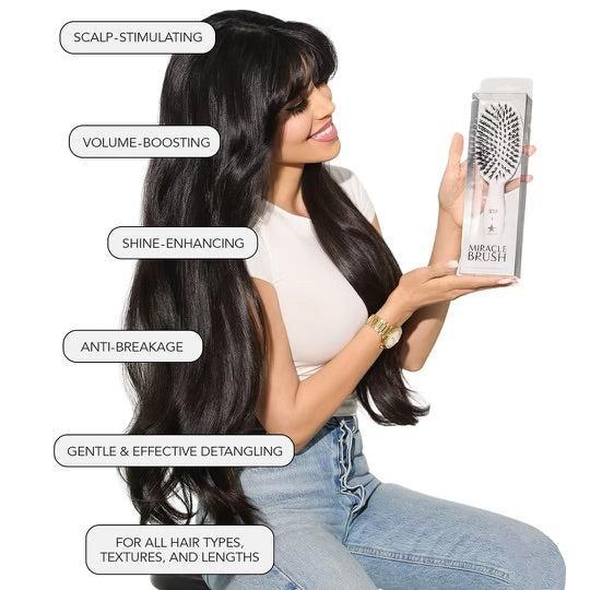 Miracle Brush - Stimulates Scalp, Boosts Volume, Enhances Shine & Detangles Hair