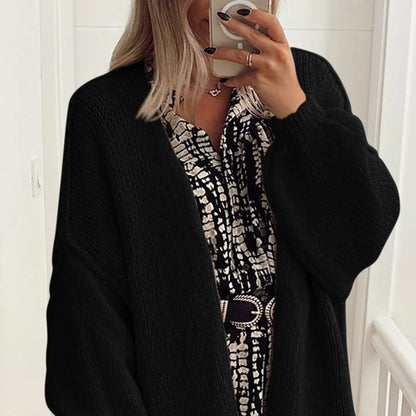 Oversized Knit Cardigan – Cozy Fall Essential with Lantern Sleeves